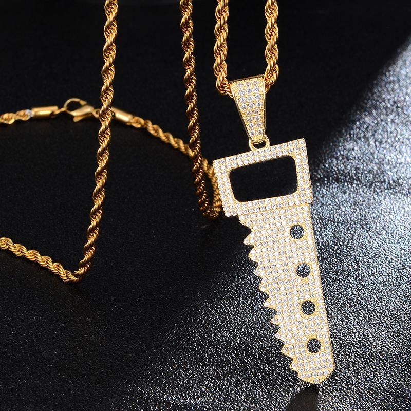 Hip Hop Jewelry Saw Necklace Pendant For Men Copper Gold Color Plated Iced Out Micro Pave Cubic Zircon Charm Women Gifts Chains, Silver
Hip Hop Jewelry Saw Necklace Pendant For Men Copper Gold Color Plated Iced Out Micro Pave Cubic Zircon Charm Women Gifts Chains, Silver