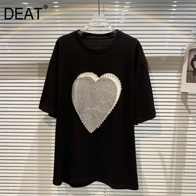 Spring Summer Fashion Casual Printing Diamond Nail Bead Round Neck Loose Short Sleeve T-shirt Top Women SJ959 210525, White
Spring Summer Fashion Casual Printing Diamond Nail Bead Round Neck Loose Short Sleeve T-shirt Top Women SJ959 210525, White