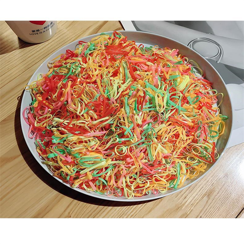 2001 Pieces A Bag Disposable Hair Binding Black Small Rubber Band Female Hair Circle High Elastic Durable