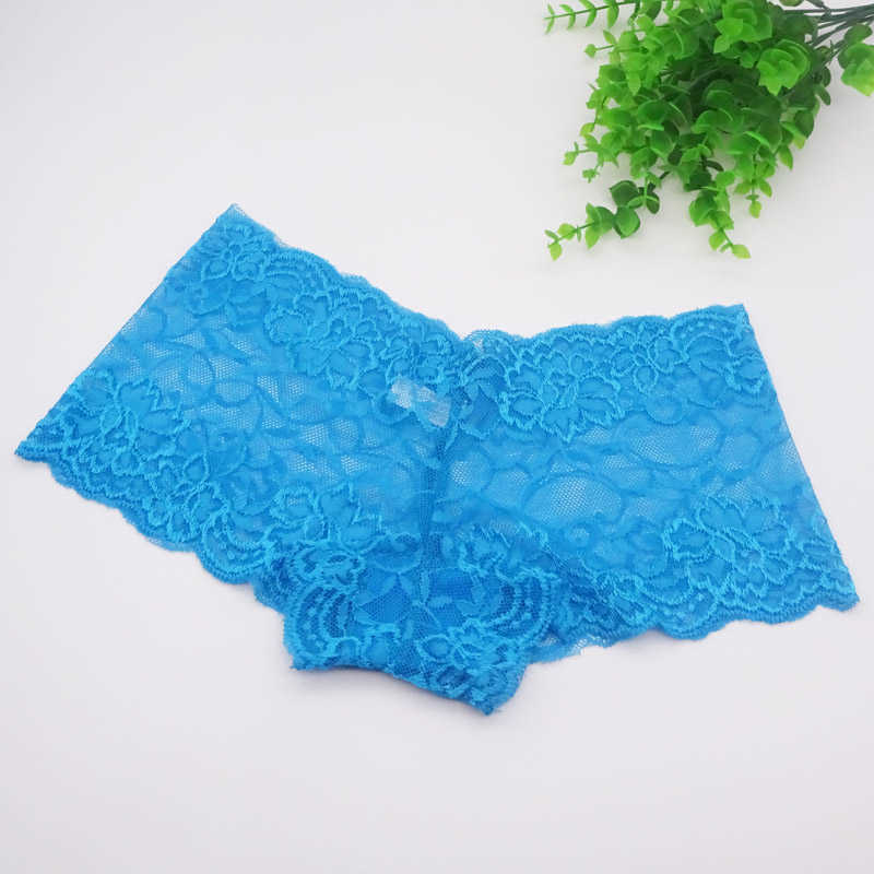 6 Pcs/Lot Arrival Ladies Underwear Sexy Transparent Lace Women's Boyshort Panties M L XL XXL 6831 211021
