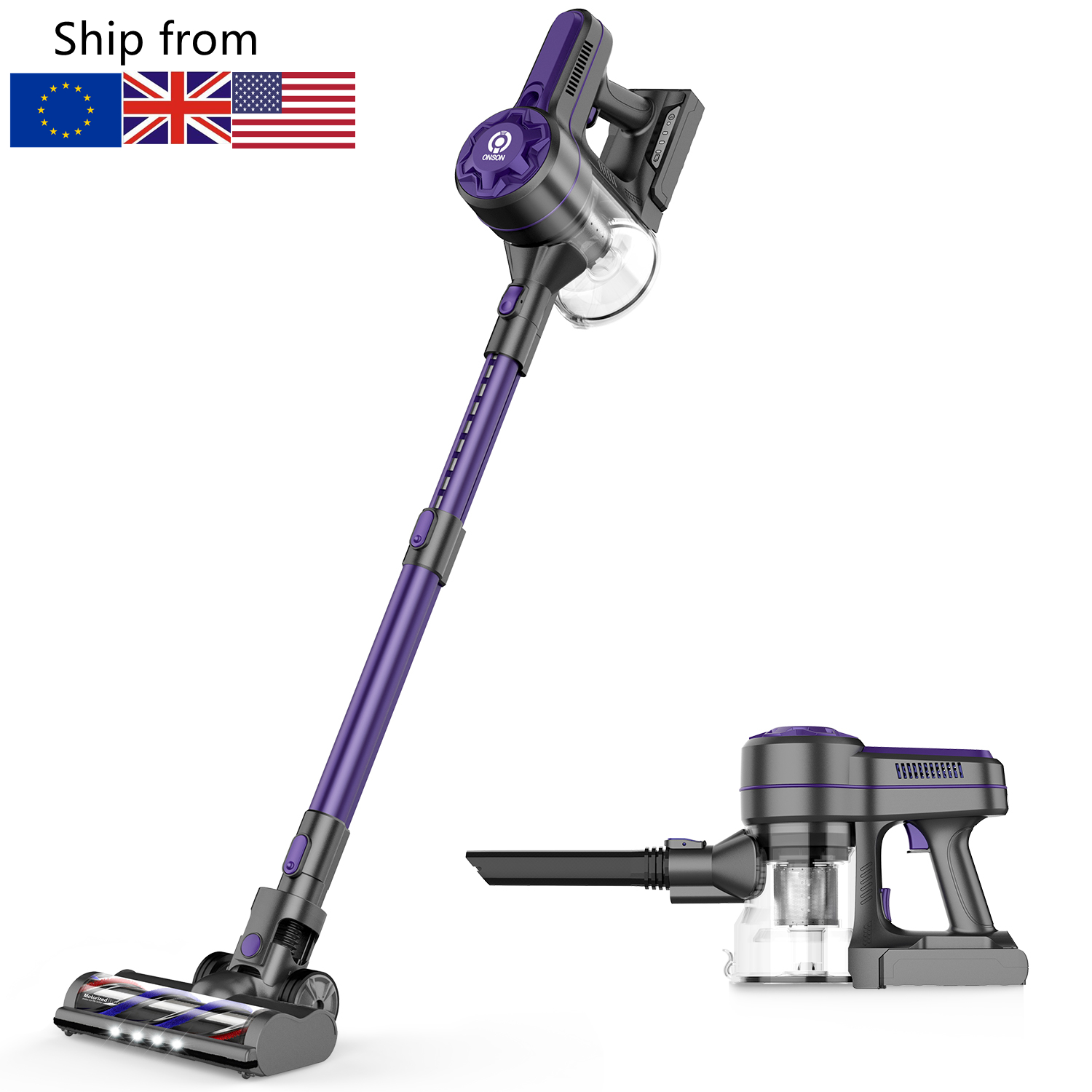 Zoker By Onson Handle Vacuum cleaner Household Bagless Cordless Wireless Rechargeable Handheld Portable Stick for Floor Carpet Pet Car