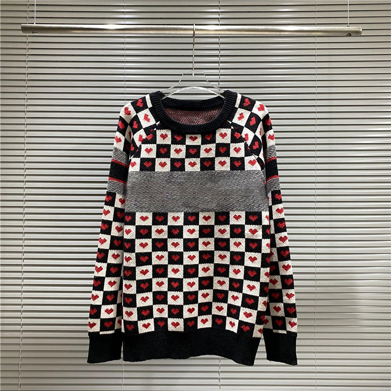 2021 winter womens sweaters Black White Red D-Chess Heart Double-Sided Technical Cashmere Knit and Wool love plaid cd
2021 winter womens sweaters Black White Red D-Chess Heart Double-Sided Technical Cashmere Knit and Wool love plaid cd