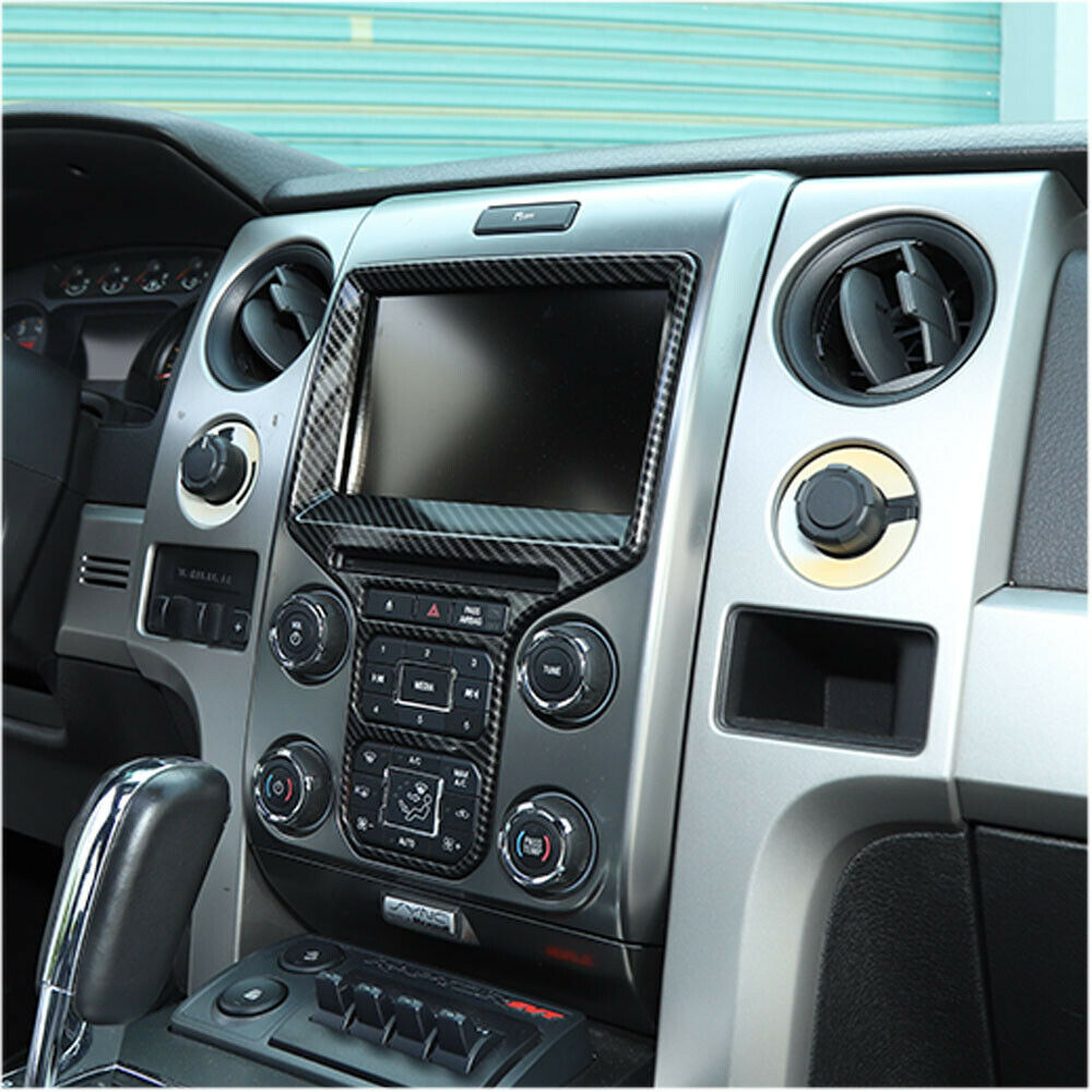 Carbon Fiber Central Control Panel Dashboard Trim For Ford F150 Raptor 2009-2014 ABS