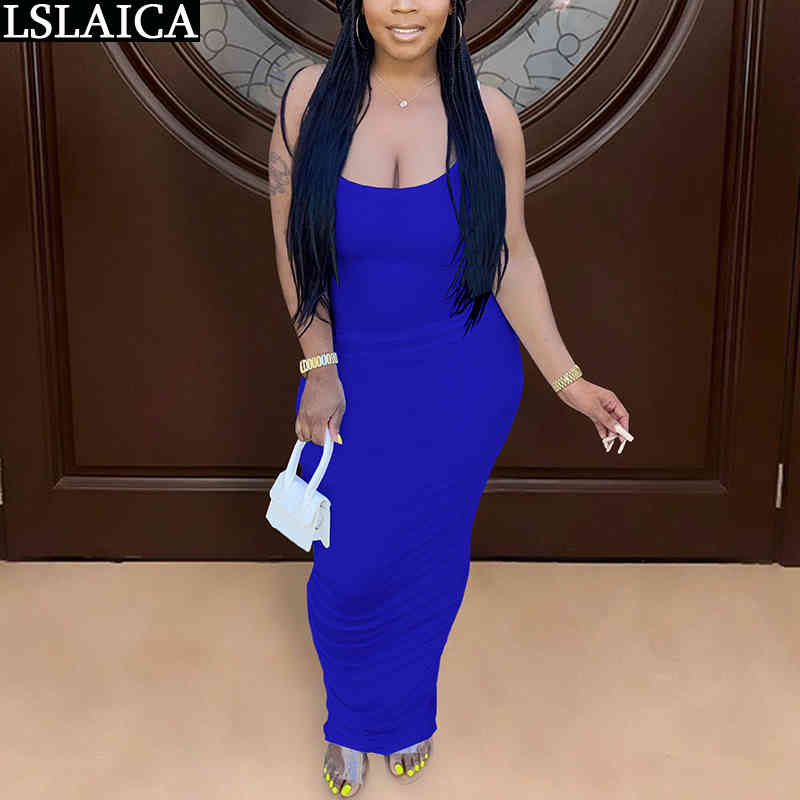 Sale Ladies Dresses Solid Color Sleeveless High Waist Summer Maxi for Women Party Clubwear Elegant Vestidos Largos 210515