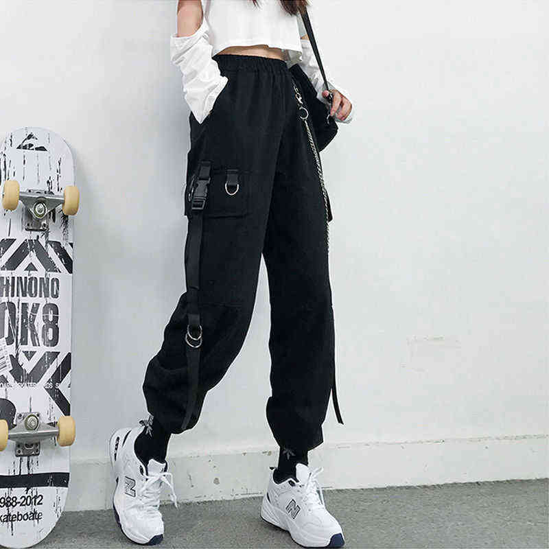 Women's pants trend loose autumn and winter style plus size women's casual high waist slimming zipper overalls 211115