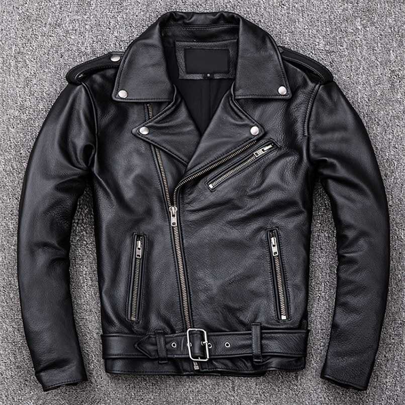 Spring Classical Motorcycle oblique zipper Jackets Men Leather Jacket Natural Calf Skin Thick Slim Cowhide Moto Jacket man 211111, Black cowhide
Spring Classical Motorcycle oblique zipper Jackets Men Leather Jacket Natural Calf Skin Thick Slim Cowhide Moto Jacket man 211111, Black cowhide