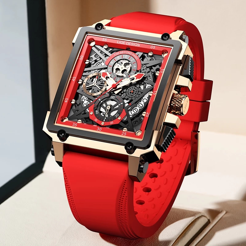 LIGE New Red Silicone Mens Watches Top Brand Luxury Watch Men Sport Chronograph Clock Fashion Automatic Date Wrist Watch Man+Boxg, Black
LIGE New Red Silicone Mens Watches Top Brand Luxury Watch Men Sport Chronograph Clock Fashion Automatic Date Wrist Watch Man+Boxg, Black