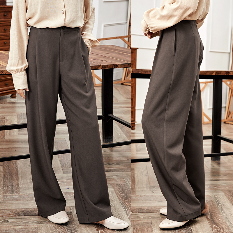 INS Fashion High Waist Wide Leg Trousers Womens Foreign Trade Autumn Suit Pants Slimming Loose Straight Straight-Leg Pants with Pockets, Coffee
INS Fashion High Waist Wide Leg Trousers Womens Foreign Trade Autumn Suit Pants Slimming Loose Straight Straight-Leg Pants with Pockets, Coffee