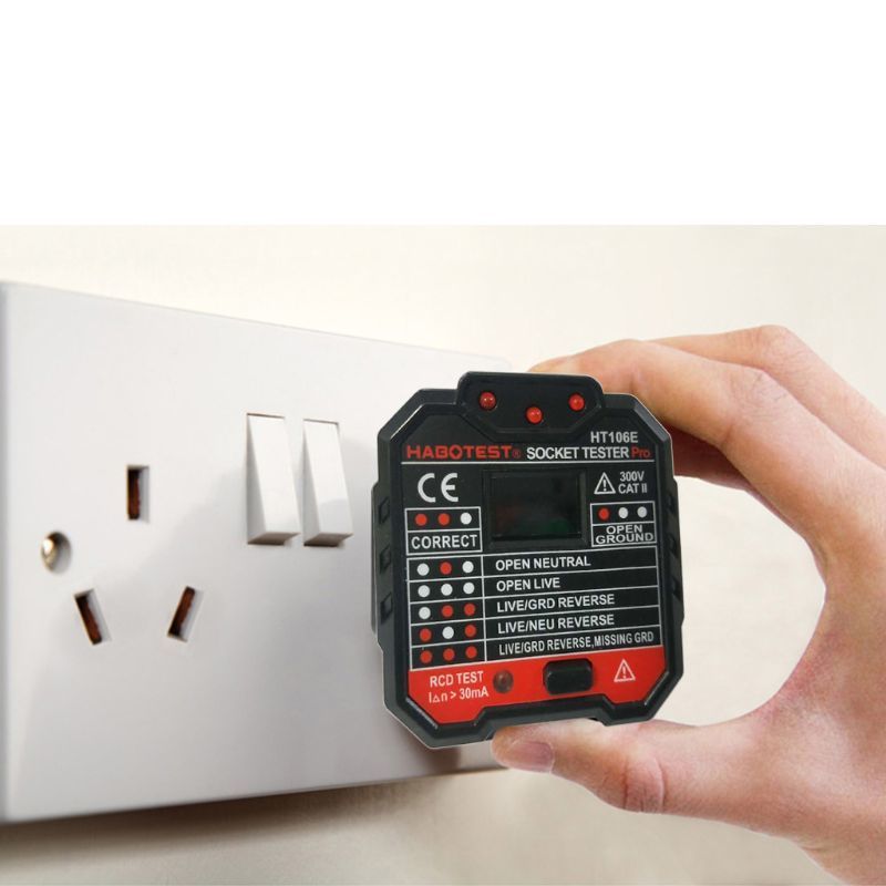 HT106 Electric socket Tester Neutral Live Earth Wire Testing Circuit Polarity