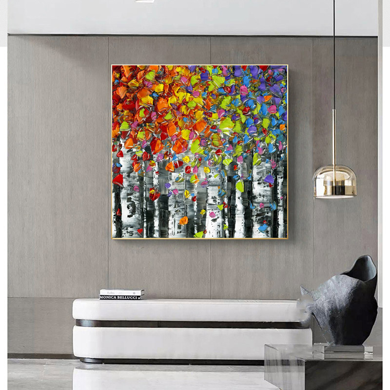 Modern Oil Painting Print Wall Art Canvas Painting Abstract Tree Poster Landscape Picture For Living Room Home Decor No Frame