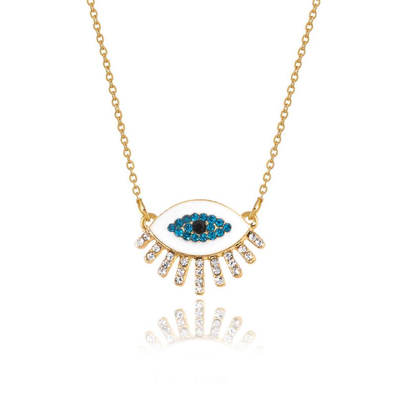 Pendant Necklaces Exquisite Blue Zircon Eye Necklace Charming Women's Party Gold Color Clavicle Chain Fashion Punk Jewelry Accessories
Pendant Necklaces Exquisite Blue Zircon Eye Necklace Charming Women's Party Gold Color Clavicle Chain Fashion Punk Jewelry Accessories