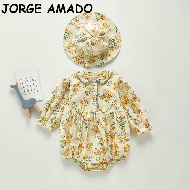 Rompers Autumn Baby Girl Bodysuit Floral Peter Pan Collar Long Sleeve Romper Free Hat Born Clothes 0-3Y E20329 FL9G, Beige
Rompers Autumn Baby Girl Bodysuit Floral Peter Pan Collar Long Sleeve Romper Free Hat Born Clothes 0-3Y E20329 FL9G, Beige