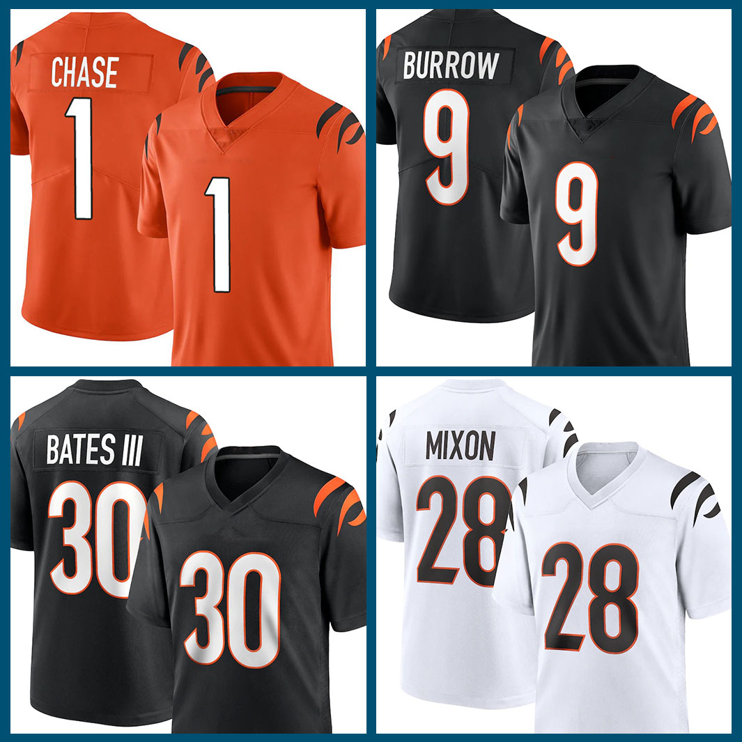 Cincinnati Bengals NFL 1 Ja'Marr Chase American football Jersey 9 Joe Burrow 30 Jessie Bates III 28 Joe Mixon 85 Tee Higgins 83 Tyler B, Black;red
Cincinnati Bengals NFL 1 Ja'Marr Chase American football Jersey 9 Joe Burrow 30 Jessie Bates III 28 Joe Mixon 85 Tee Higgins 83 Tyler B, Black;red