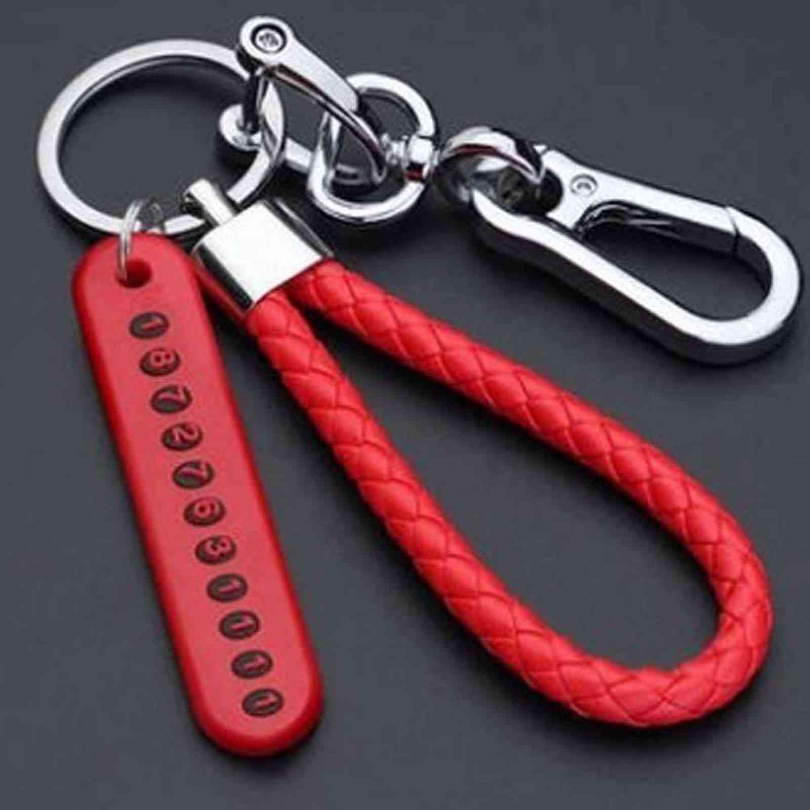 5 Anti-Lost Car Key Pendant Split Rings Keychain Phone Number Card Keyring Auto Vehicle Key Chain Car Accessories H1126