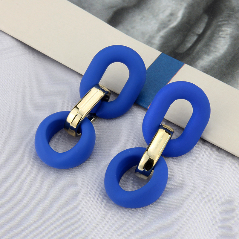 Blue Geometric Acrylic Dangle Earring High Grade Women Gift Earrings Jewelry