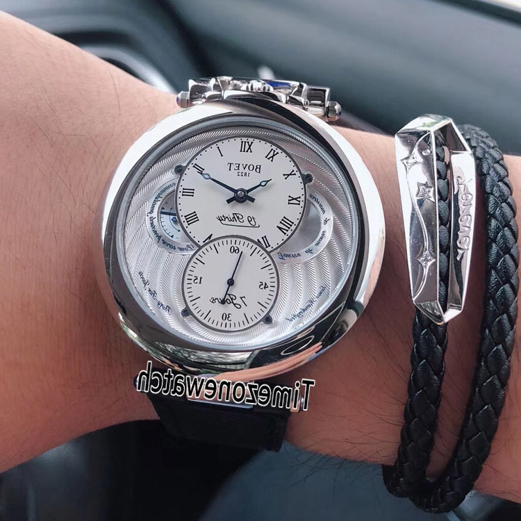 New Bovet 19Thirty Fleurier Power Reserve Automatic Mens Watch Steel Case Silver White Dial Roman Markers Black Leather Timezonewatch E11a1, Slivery;brown
New Bovet 19Thirty Fleurier Power Reserve Automatic Mens Watch Steel Case Silver White Dial Roman Markers Black Leather Timezonewatch E11a1, Slivery;brown