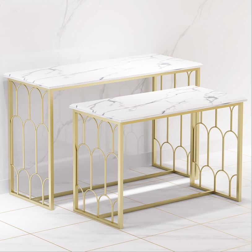 Window display table Commercial Furniture of clothing store women's clothes exhibition rack nano gold solid wood water tables