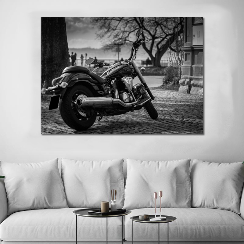RELIABLI ART Cool Motorcycle Pictures Canvas Painting Black And White Posters And Prints Wall Art For Living Room Decoration