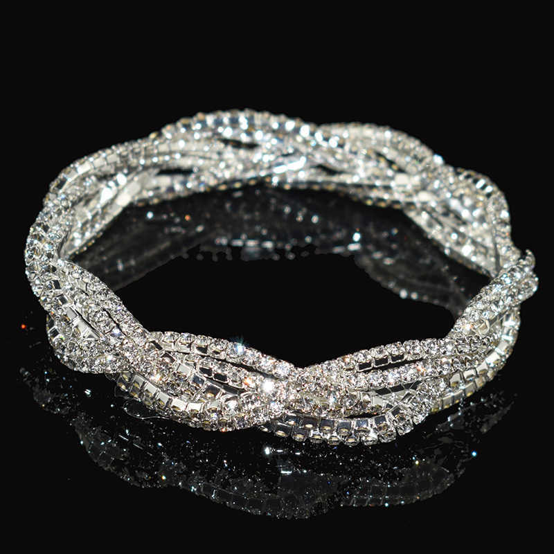Crystal Charm Bracelets Women's Gold Silver Plated Rhinestones Bracelet Strand Bracelets Wedding Bridal Gift Party Jewelry Q0719
Crystal Charm Bracelets Women's Gold Silver Plated Rhinestones Bracelet Strand Bracelets Wedding Bridal Gift Party Jewelry Q0719