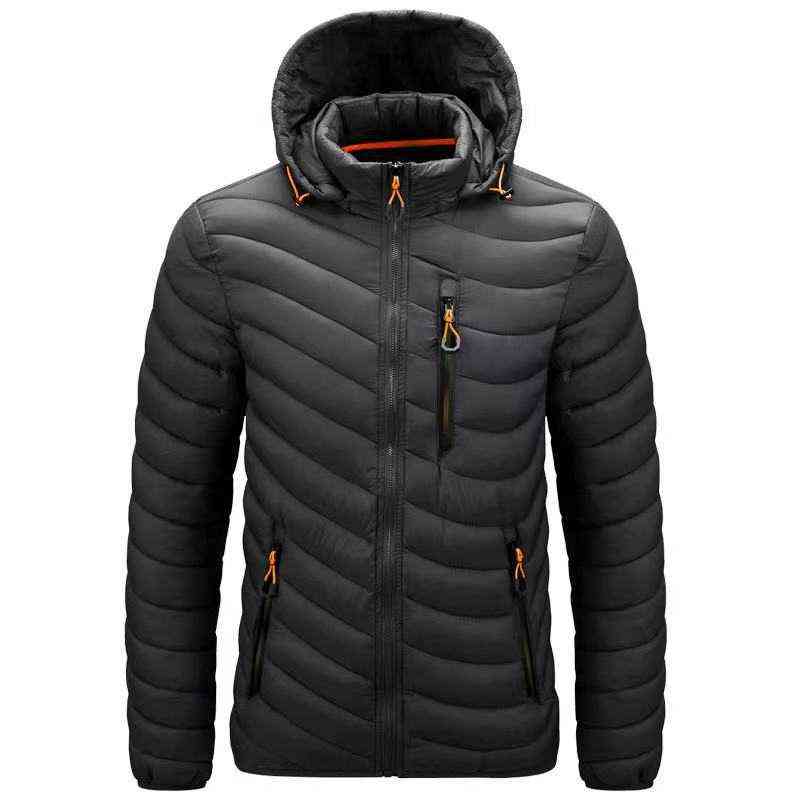 Winter Warm Waterproof Down Jacket Men Down Coat Autumn Sweatshirt With Zipper Fashion Casual Slim Hooded Jackets Outerwear 211104