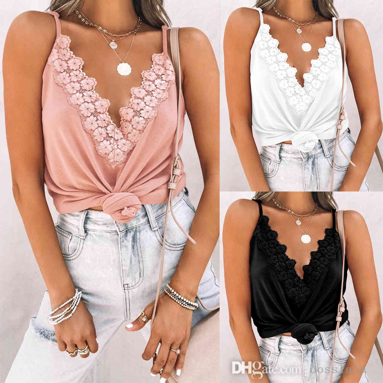 European Style Spring Summer 21 New Sexy Lace Tank Top Women's Wear Sleeveless Vest BlouseXS-XL, Pink
European Style Spring Summer 21 New Sexy Lace Tank Top Women's Wear Sleeveless Vest BlouseXS-XL, Pink