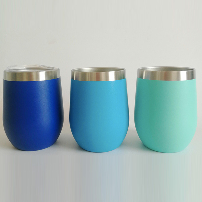 12oz wine tumbler powder coated tumbler coffee mug egg mugs vacuum insulated tumblers double wall stainless steel with lid keep ho1067758