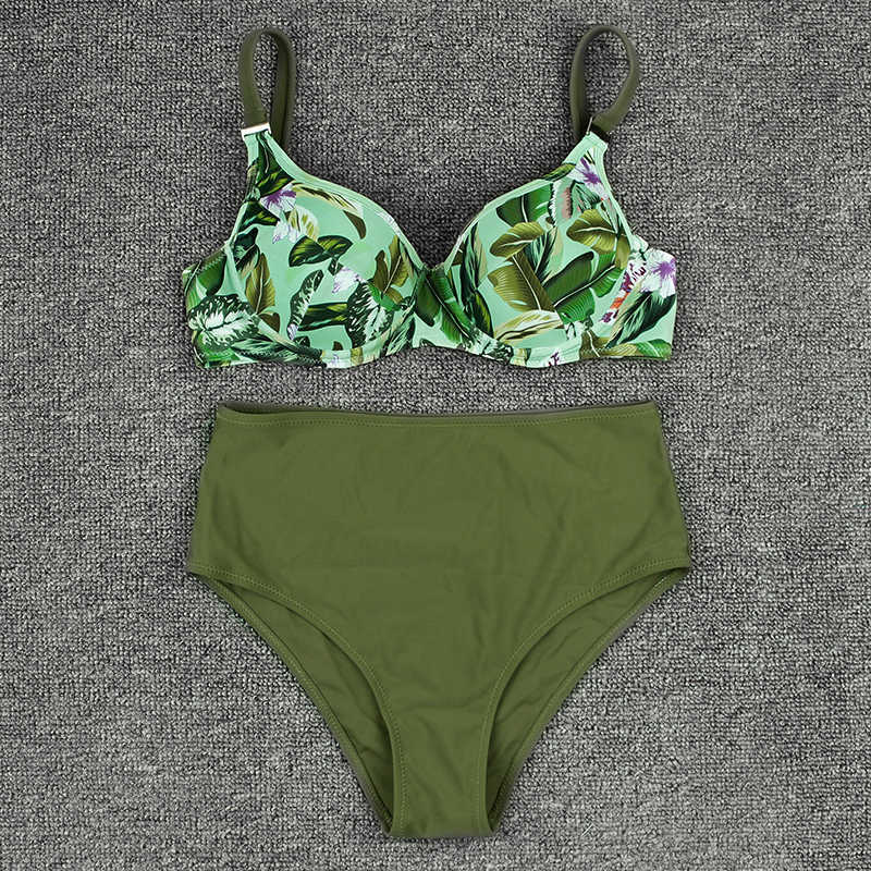 Swimwear Women Swimsuit Push Up Sexy Bikini Print Set Bathing Suit Two Piece Brazilian Beachwear Biquini Plus Size 210625