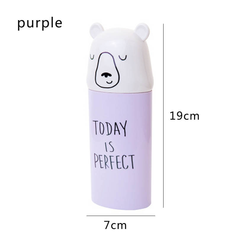 1 PC Potable Plastic Toothbrush Holder Cartoon Travel Necessary Toothpaste Storage Cup Bathroom Accessories Set Water Bottle