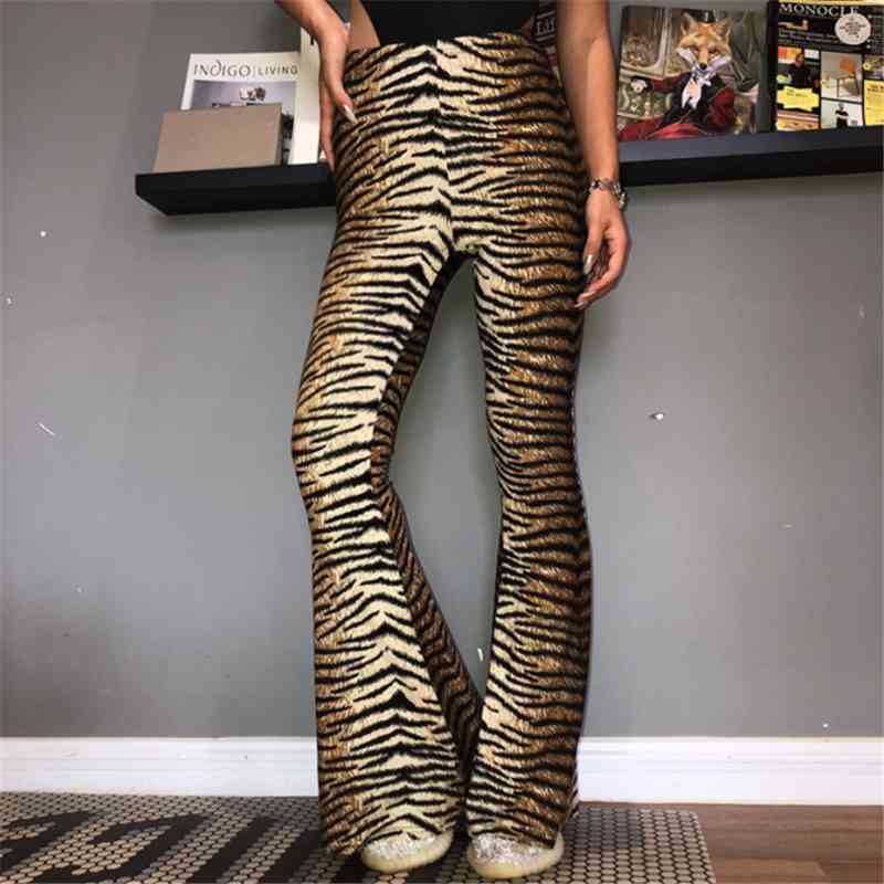 Women Pants High Waist Leopard Bell Harem Loose korean Trousers Casual Wide Leg Trouser 210428