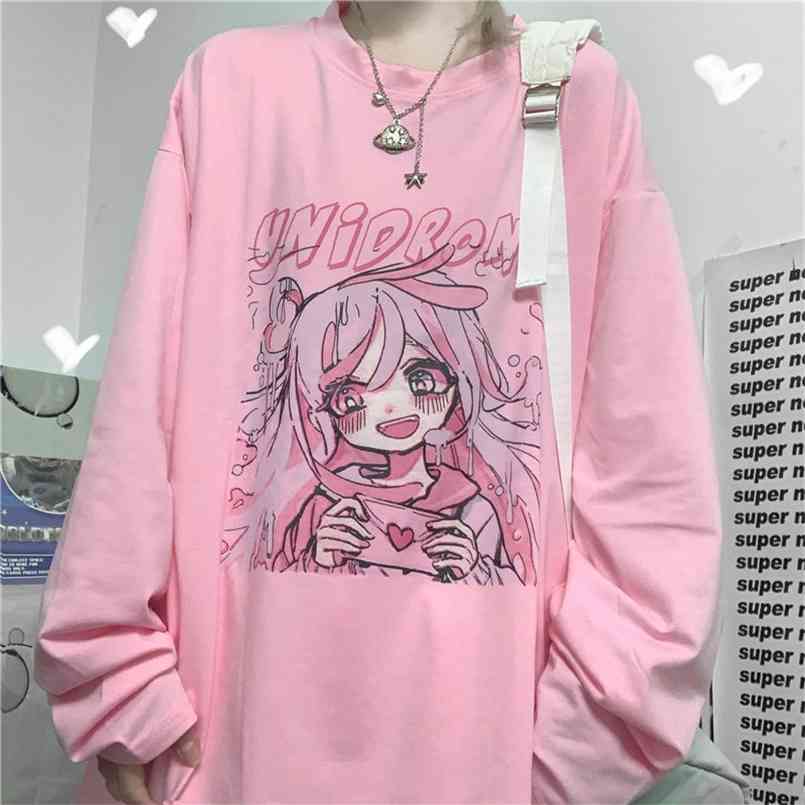 QWEEK Kawaii Woman Tshirts Pink Fashion Cute Print Shirt Women Long Sleeve ops Loose Casual Graphic Shirts 210708
QWEEK Kawaii Woman Tshirts Pink Fashion Cute Print Shirt Women Long Sleeve ops Loose Casual Graphic Shirts 210708