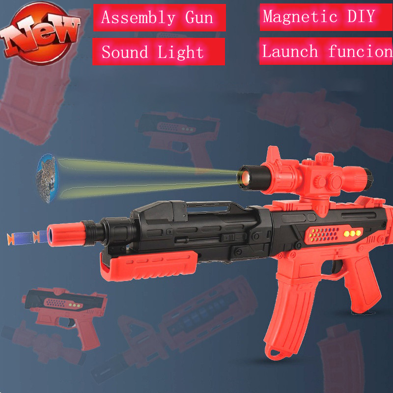 High Simulation Classic Gun Toy Magnetic Assembly Gun With Sound and Light Effect Can Simulation bullet Launch Kid DIY building
High Simulation Classic Gun Toy Magnetic Assembly Gun With Sound and Light Effect Can Simulation bullet Launch Kid DIY building