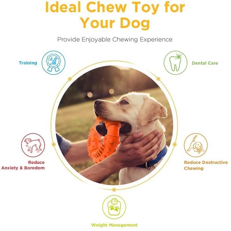 Powerful rubber chew toy for dog teeth Non-toxic and indestructible puppy toy for small and medium-sized big dog pet cleanin