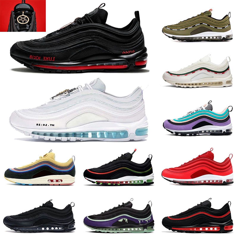 2021 Men Women 97 Satan Shoes Running Sneakers Triple White Jesus Halloween Sean Wotherspoon Black Bullet fashion Womens Mens Trainers, 26 black with blue 39-45
2021 Men Women 97 Satan Shoes Running Sneakers Triple White Jesus Halloween Sean Wotherspoon Black Bullet fashion Womens Mens Trainers, 26 black with blue 39-45