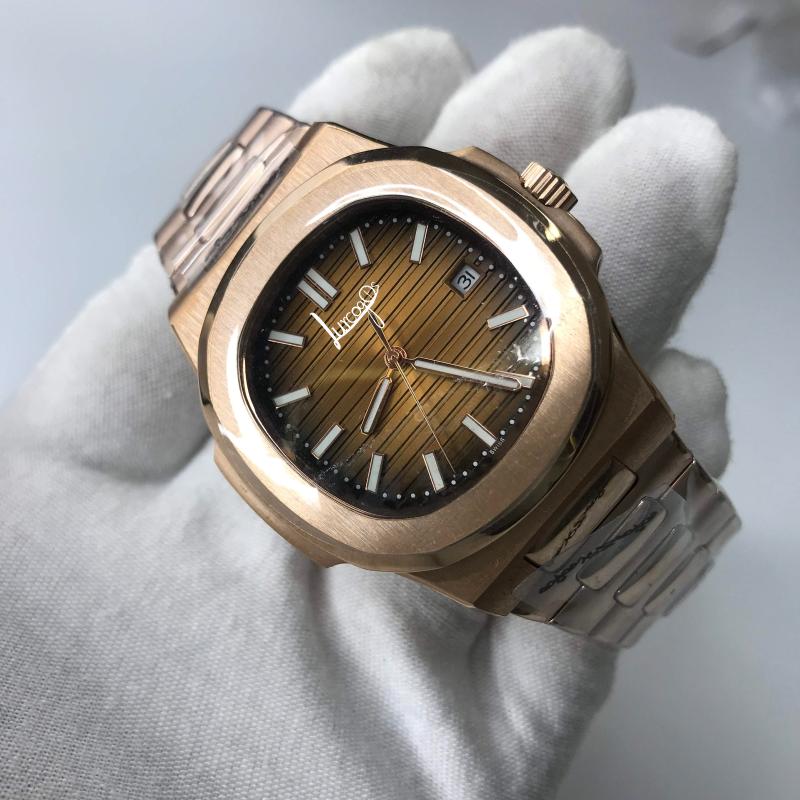 Wristwatches Mens Rose Gold PP Watch Automatic Self Winding Glide Smooth Second Hand Blrown Dial Quality Stainless Steel, 01
Wristwatches Mens Rose Gold PP Watch Automatic Self Winding Glide Smooth Second Hand Blrown Dial Quality Stainless Steel, 01