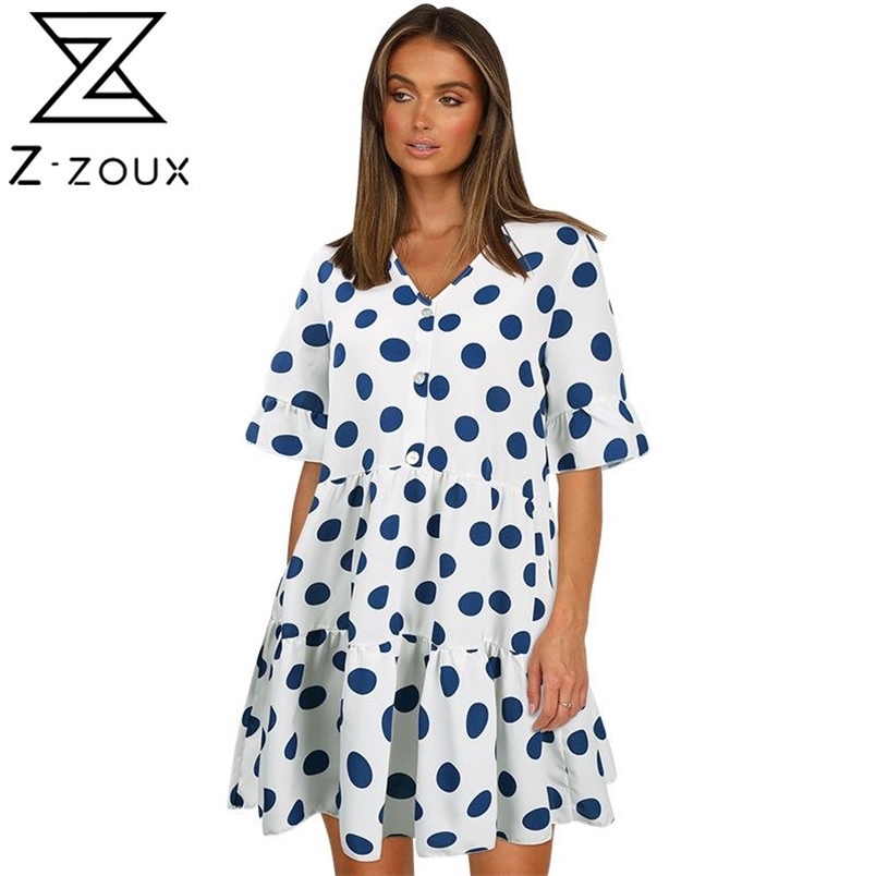 Women Dress V-neck Vintage Dot Dresses Plus Size Sexy Summer For Girls Fashion Clothes 210513