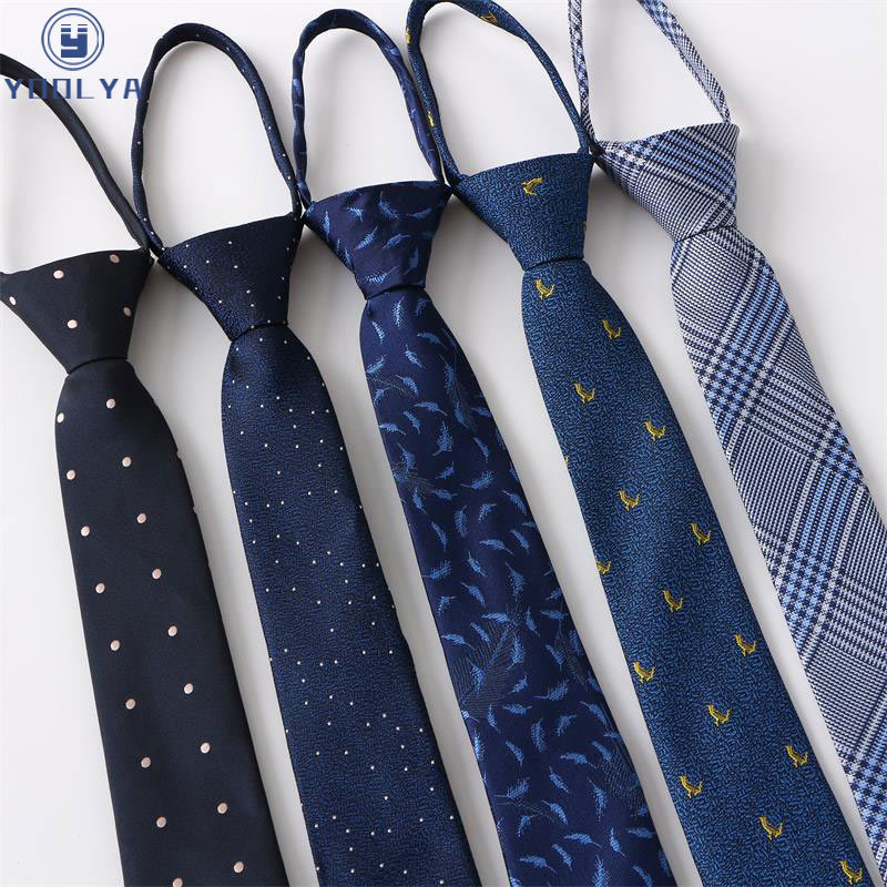 40 Colors Pre-tied Neck Tie Mens Boys Unisex Woven Jacquard Dot Print Skinny Zipper Ties Bridegroom Party Dress Wedding Necktie
