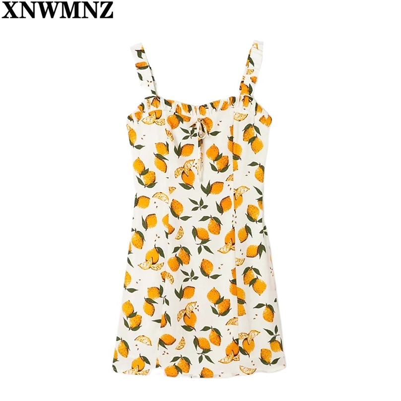 Women Summer Dress Lemon Print Chiffon Vestidos Retro Tank es Female Slim Sleeveless Backless Mini Strap 210520, Yellow
Women Summer Dress Lemon Print Chiffon Vestidos Retro Tank es Female Slim Sleeveless Backless Mini Strap 210520, Yellow