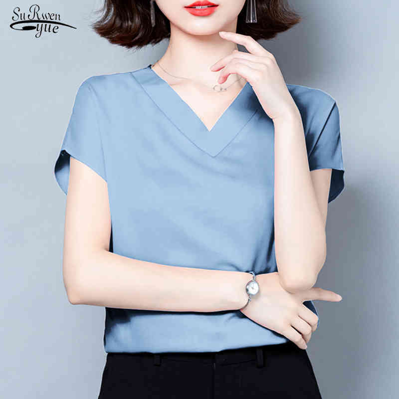 Summer Office Lady Solid V-neck Blouse Women Short Sleeve Casual Silk Satin Shirts Plus Size -4XL Loose Tops Clothes 10297 210521, Burgundy
Summer Office Lady Solid V-neck Blouse Women Short Sleeve Casual Silk Satin Shirts Plus Size -4XL Loose Tops Clothes 10297 210521, Burgundy