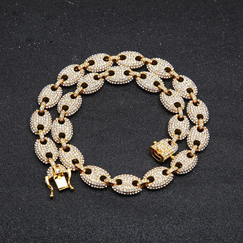 Europe And America Hip Hop Men's Coffee Beans Full Drill Pig Nose Alloy Necklace, One Piece Of Straight Hair From The M Chains, Silver
Europe And America Hip Hop Men's Coffee Beans Full Drill Pig Nose Alloy Necklace, One Piece Of Straight Hair From The M Chains, Silver
