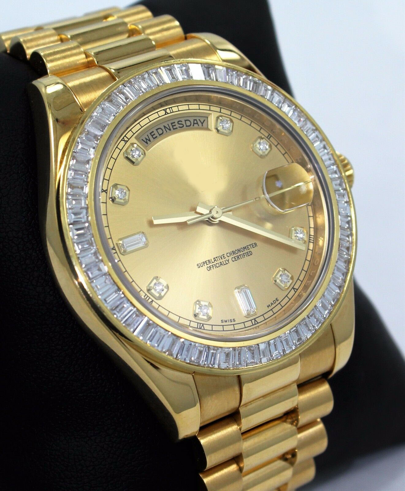 Luxury VR NEW Factory 2813 Automatic Movement Day-Date II Presi 218238 18K Yellow G 41MM Baguettes Diamond Men's Watch Mint
Luxury VR NEW Factory 2813 Automatic Movement Day-Date II Presi 218238 18K Yellow G 41MM Baguettes Diamond Men's Watch Mint