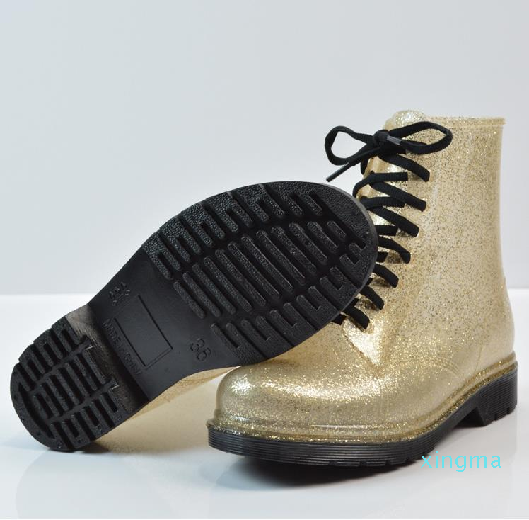 winter ladies transparent glitter rains boot Martin rain boots water shoe water boots student rain boot Snow Snow boots work