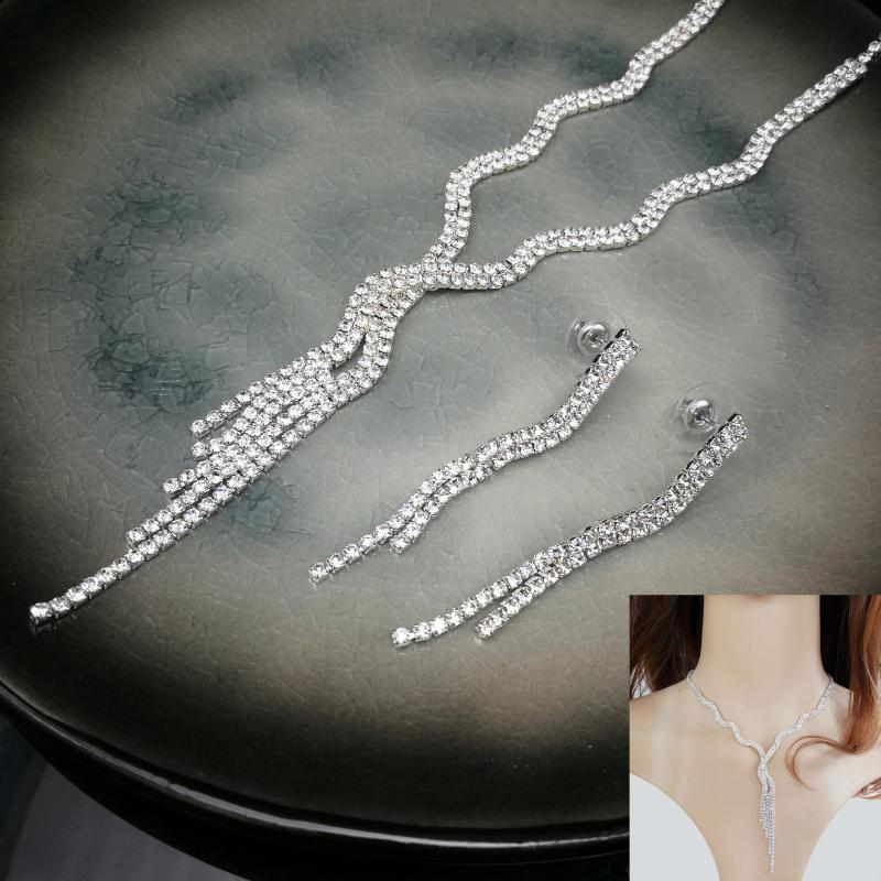 Wedding Jewelry Sets Elegant Bridal Jewellery For Women's Dresses Accessories Crystal Rhinestone Necklace Earrings Set Silver Dress, Slivery;golden
Wedding Jewelry Sets Elegant Bridal Jewellery For Women's Dresses Accessories Crystal Rhinestone Necklace Earrings Set Silver Dress, Slivery;golden