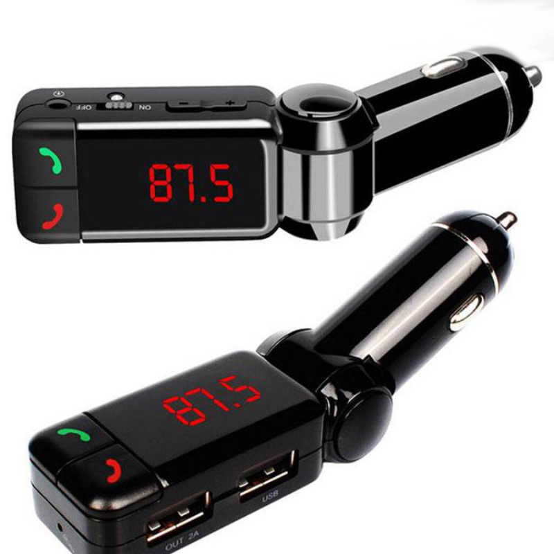 Transmitter Car Bluetooth Kit Mp3 charger handsfree with double USB charging port 5V/2A LCD disk broadcast AUX