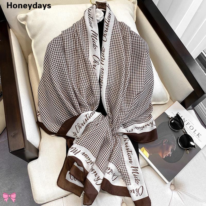 Scarves Simple Houndstooth Letter Printed Cotton And Linen Scarfs Clothing Accessory Shawl Warm Neckerchief Holiday Gift Ladies, Blue;gray
Scarves Simple Houndstooth Letter Printed Cotton And Linen Scarfs Clothing Accessory Shawl Warm Neckerchief Holiday Gift Ladies, Blue;gray