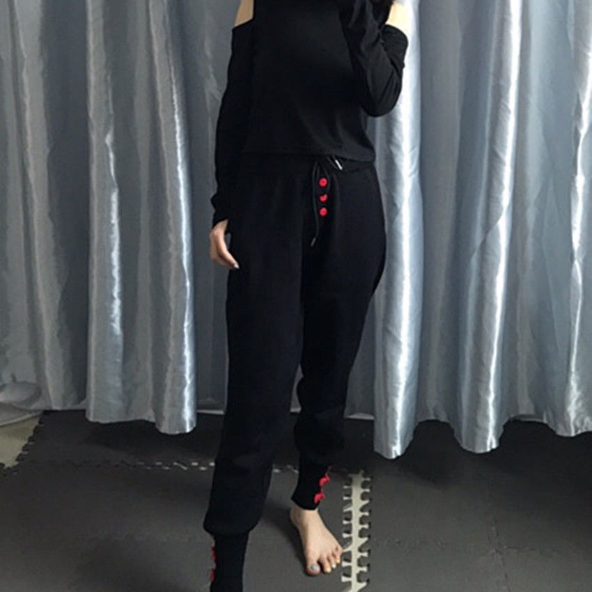 Nomikuma Autumn New Knitted Harem Pants Korean Buttons Lace Up Stretch Waist Sweater Trousers Causal Women Ankle Pant 6D161 210427