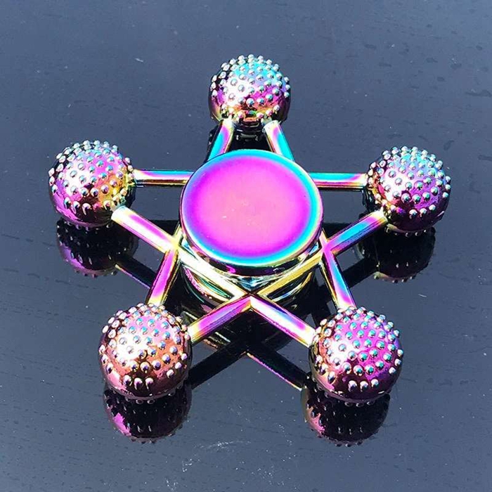 Colorful Spinning Top Zinc Alloy Fidget Spinner Wheels Gyro Toys Metal Bearing Rainbow Hand Spinners Focus Anti-Anxiety Toy Relieves Stress Adult