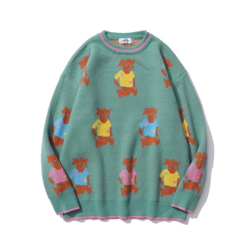 Men's Sweaters Spring And Autumn Cartoon People Jacquard Sweater Male Lazy Brand Street Couples Crew Neck Pullover, White;black
Men's Sweaters Spring And Autumn Cartoon People Jacquard Sweater Male Lazy Brand Street Couples Crew Neck Pullover, White;black