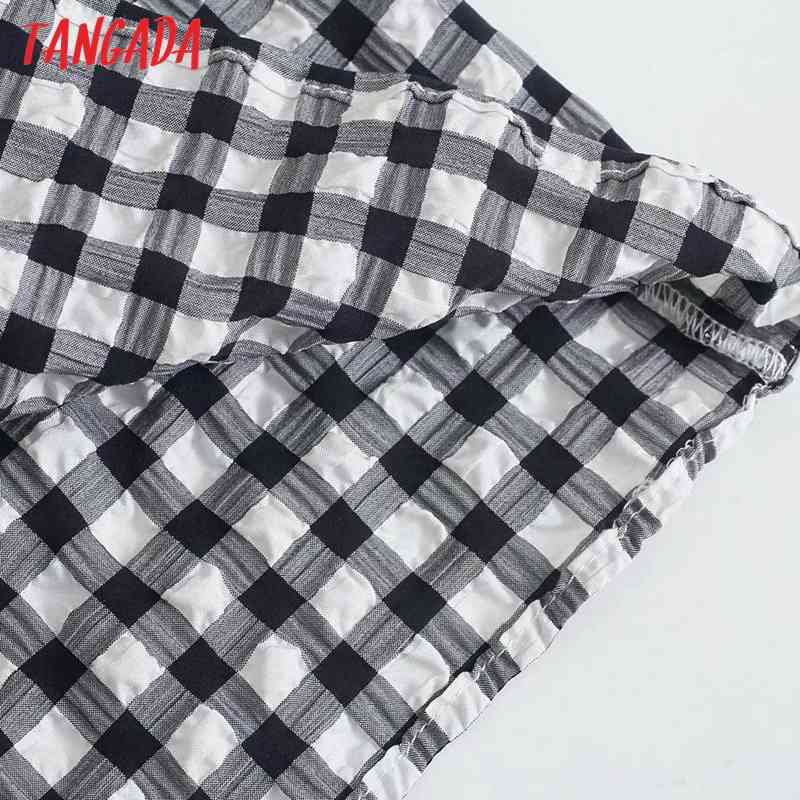 Summer Women Plaid Pattern O Neck Short Sleeve Ladies Mini Dress Vestidos 2R32 210416