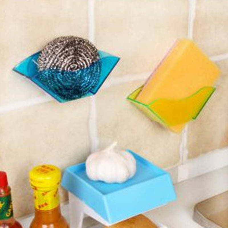 1PC Multifunction Sink Storage shelf Double Suction Cup Drying Rack Sponge Holder Bathroom Accessories Kitchen Organizer
