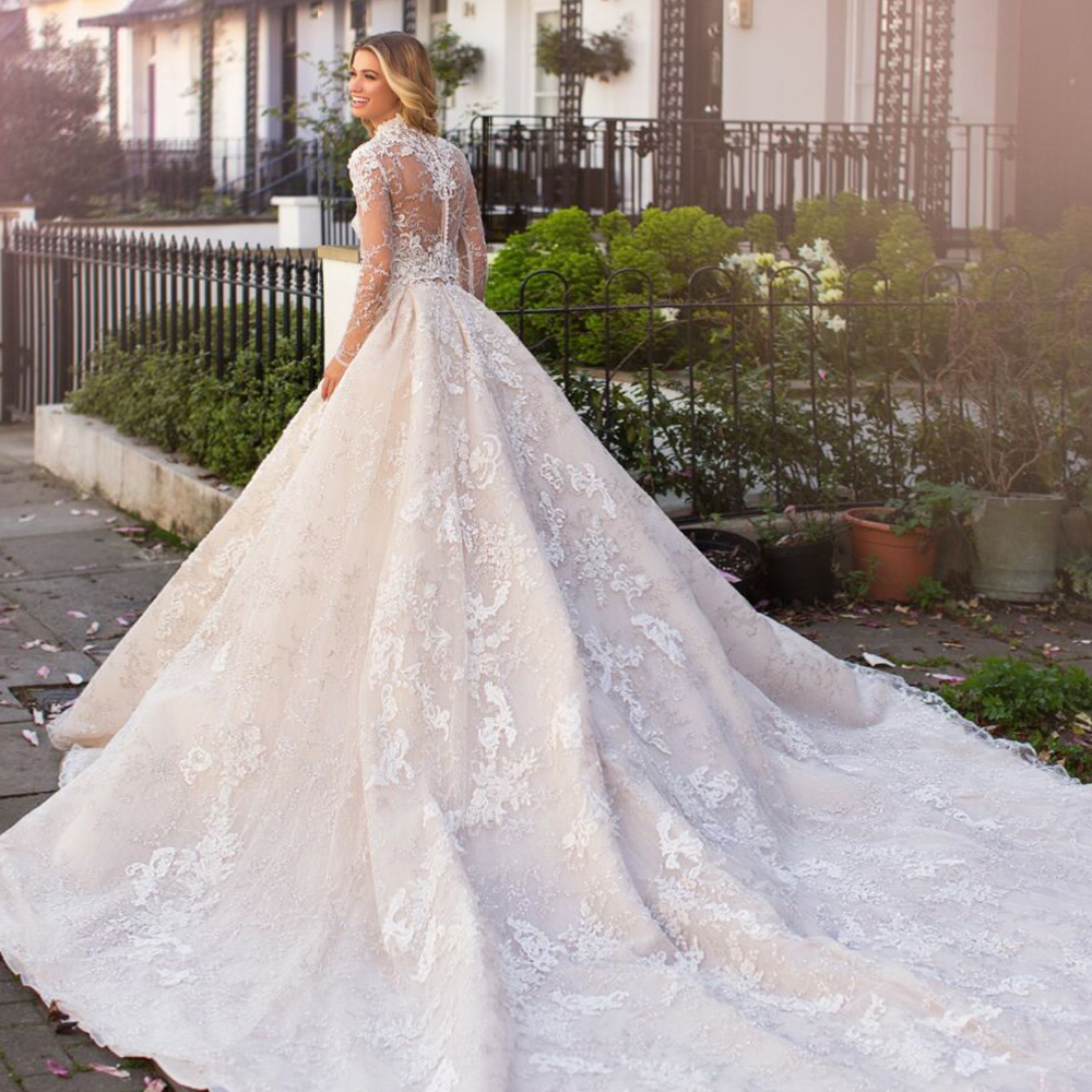 Vestido de Novia Long Sleeve Ball Gown Wedding Dresses with Detachable Jacket Corset Beading Appliques Vintage bridal gowns Robe de Mariage